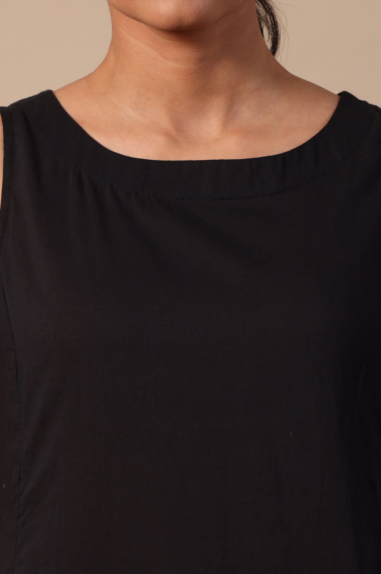 Solid Flared Pure Cotton Dress - View 10