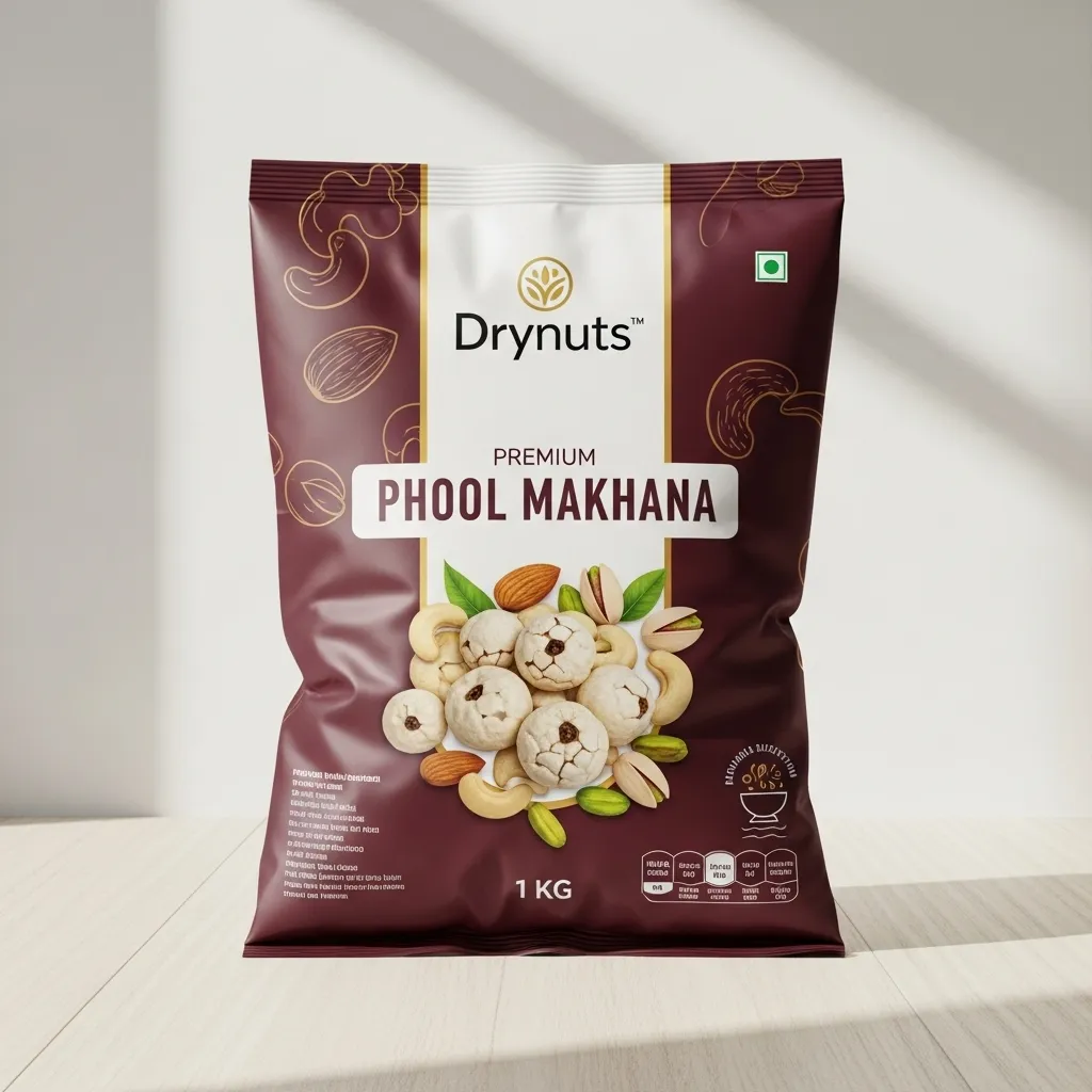 DRYNUTS Premium Phool Makhana (Fox Nuts) - 1 KG | Healthy, Crunchy & Light Snack | Popped Lotus Seeds